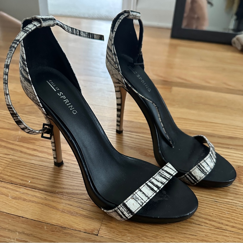 Call It Spring Black and White Women's Heels